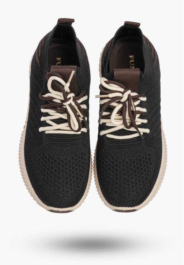 Sneakersy Damskie Buty Sportowe Wsuwane Lekkie Tekstylne Czarne