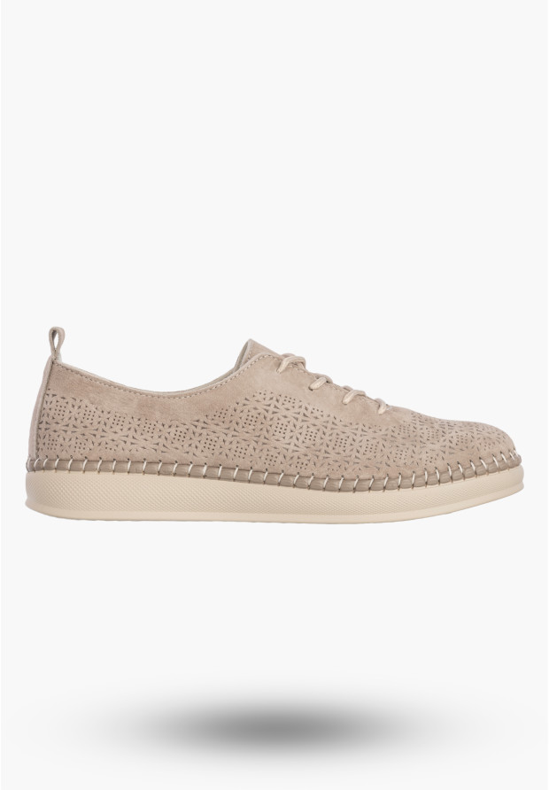 Półbuty Damskie Buty Skórzane Sneakersy Casual Beżowe Filippo DP7674
