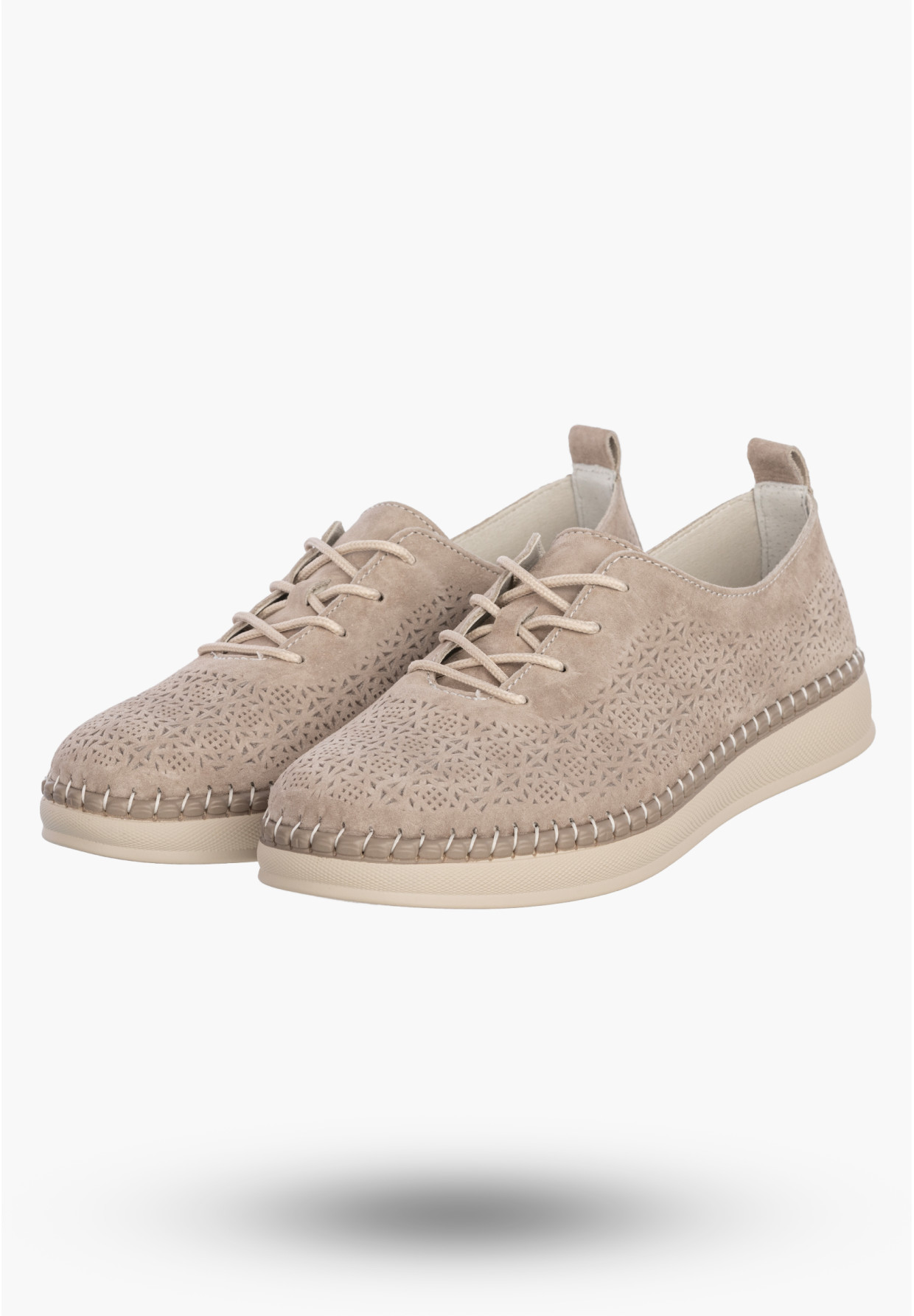 Półbuty Damskie Buty Skórzane Sneakersy Casual Beżowe Filippo DP7674