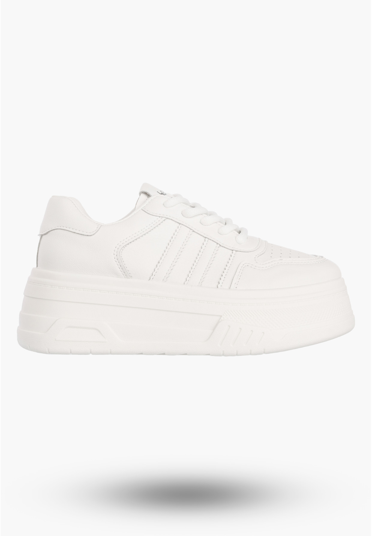 Sneakersy Damskie Ekoskóra Buty Na Platformie Klasyczne Casual Półbuty Białe ShoSho