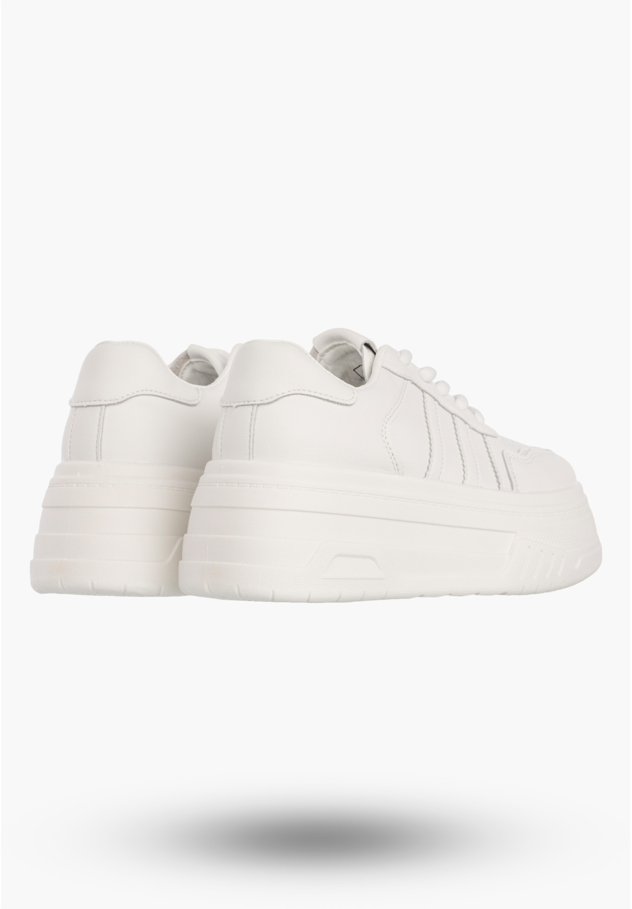 Sneakersy Damskie Ekoskóra Buty Na Platformie Klasyczne Casual Półbuty Białe ShoSho