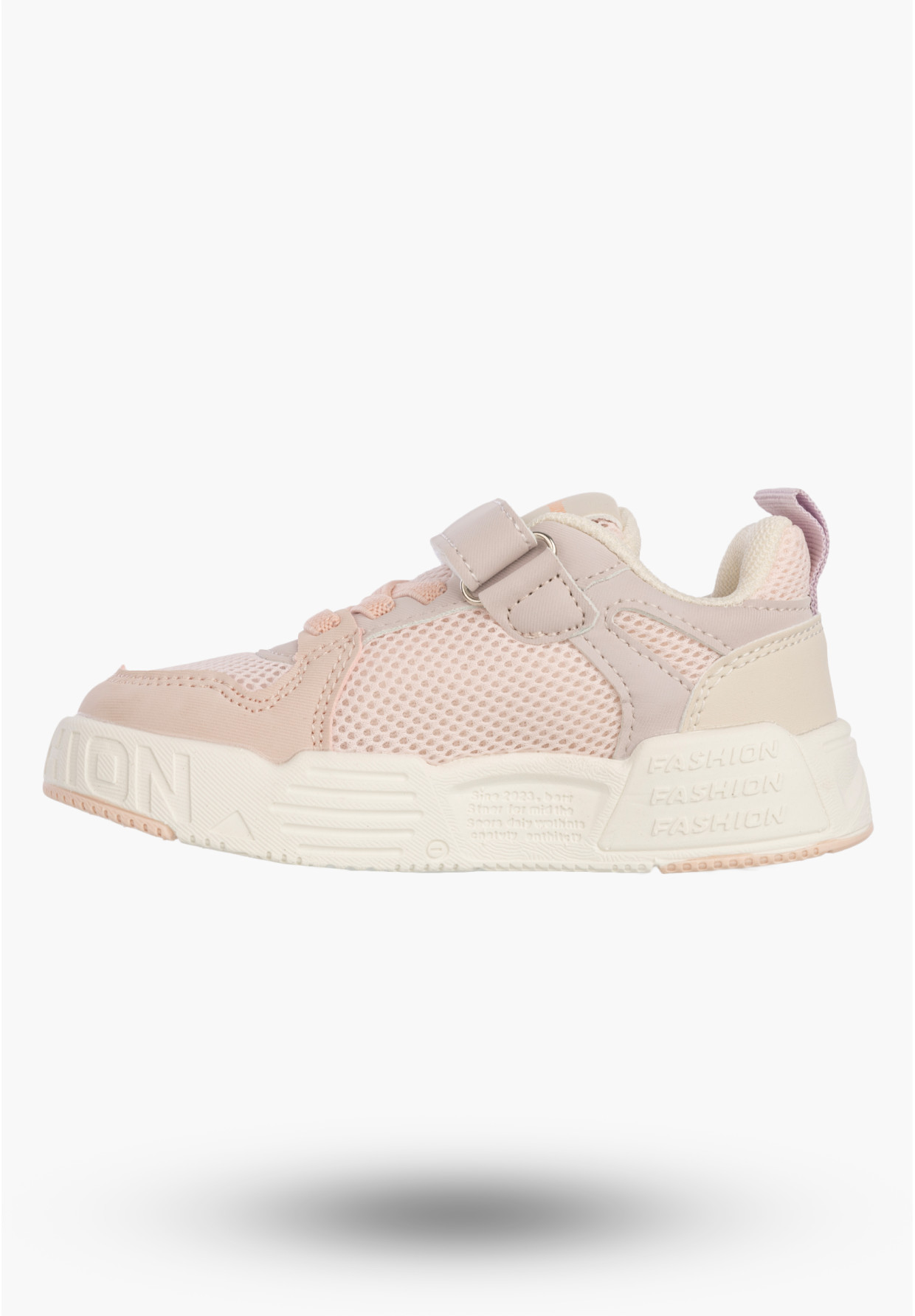 Sneakersy Dziecięce Buty Sportowe Na Rzepy Wygodne Lekkie Beżowe APAWWA Q925
