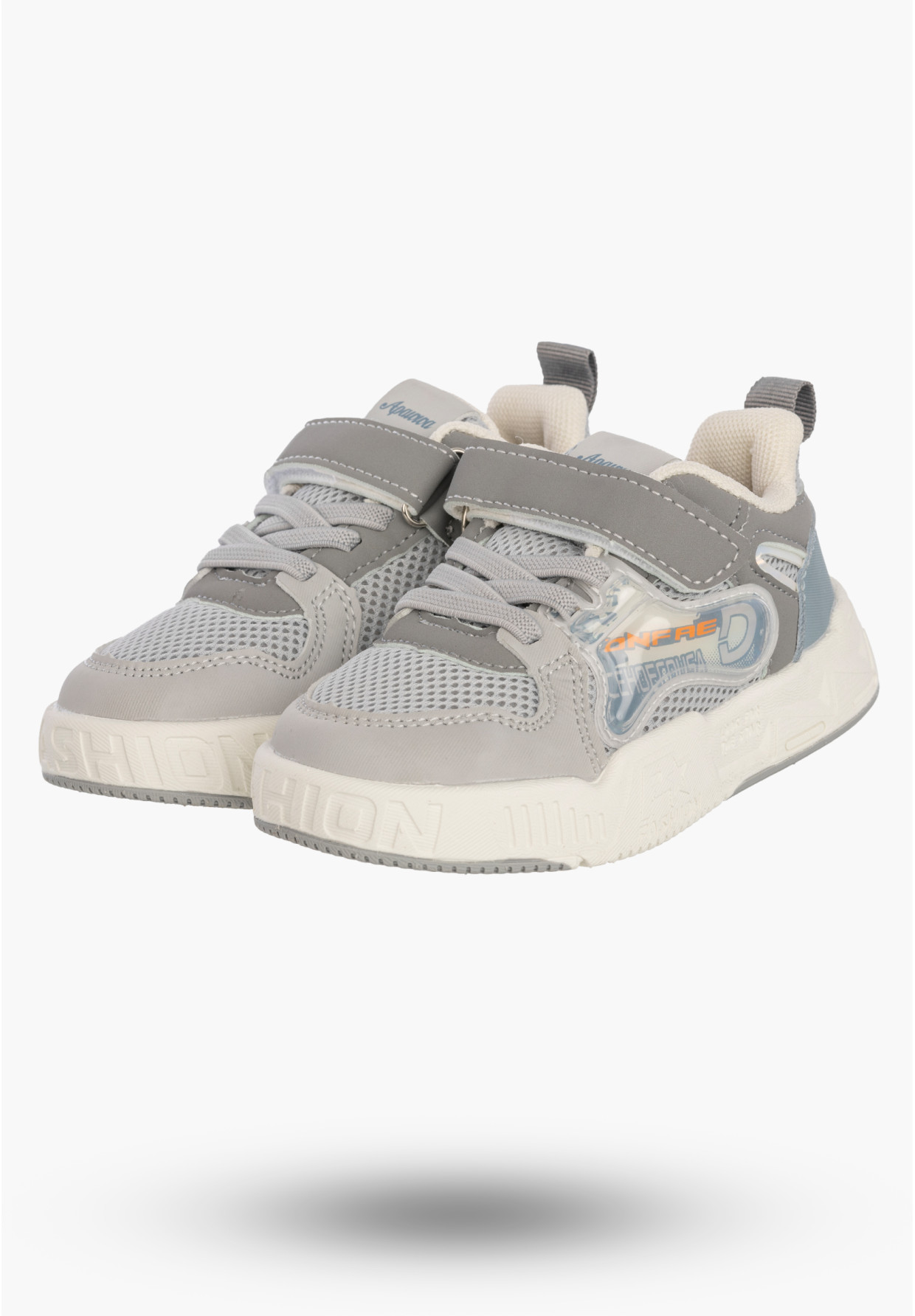 Sneakersy Dziecięce Buty Sportowe Na Rzepy Wygodne Lekkie Szare APAWWA Q925