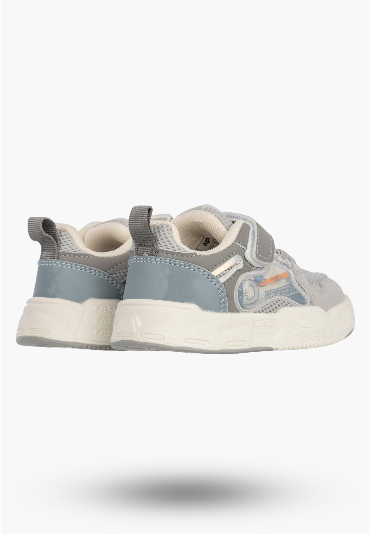 Sneakersy Dziecięce Buty Sportowe Na Rzepy Wygodne Lekkie Szare APAWWA Q925