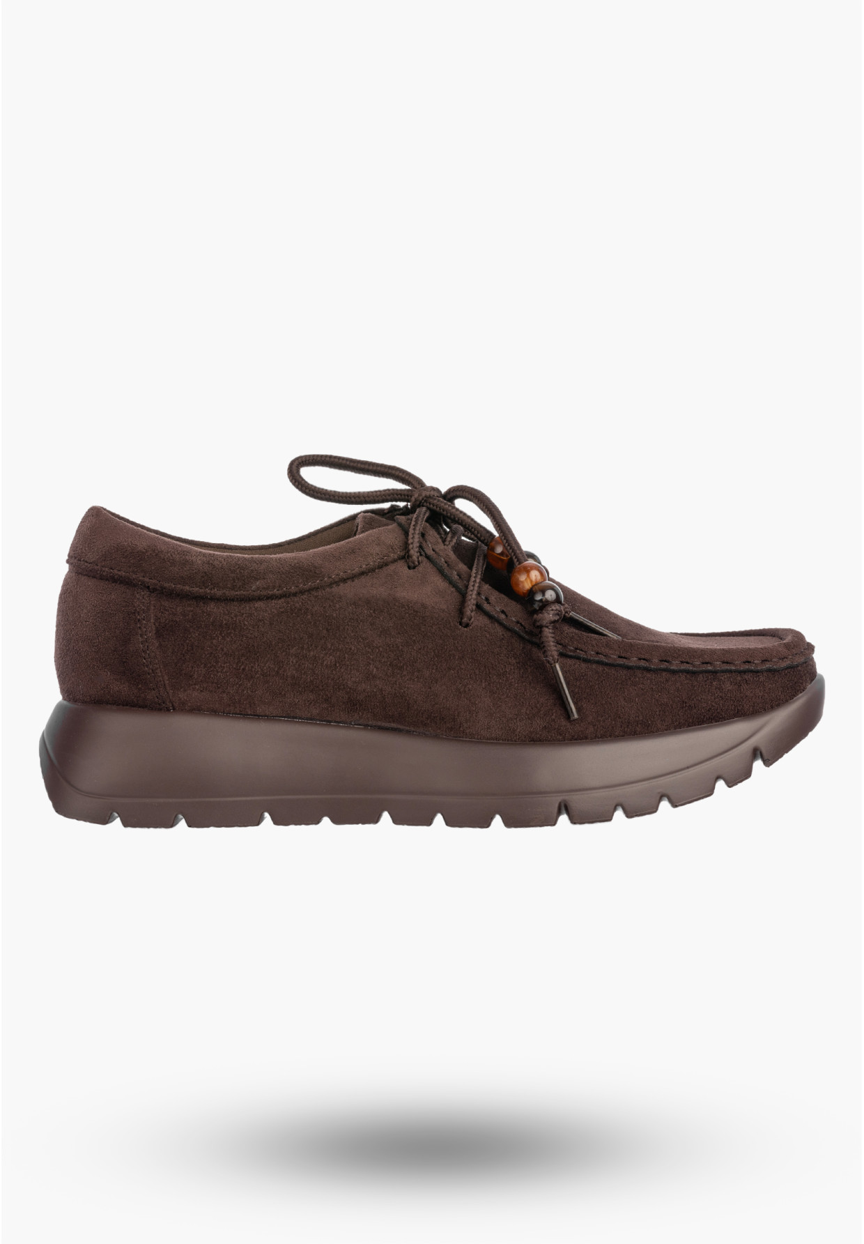 Półbuty Damskie Skórzane Buty Eleganckie Sznurowane Casual Brązowe