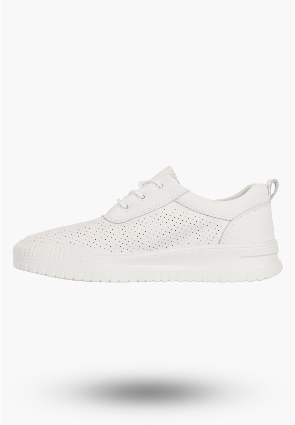 Sneakersy Damskie Skórzane Buty Ażurowe Półbuty Casual Białe Goodin