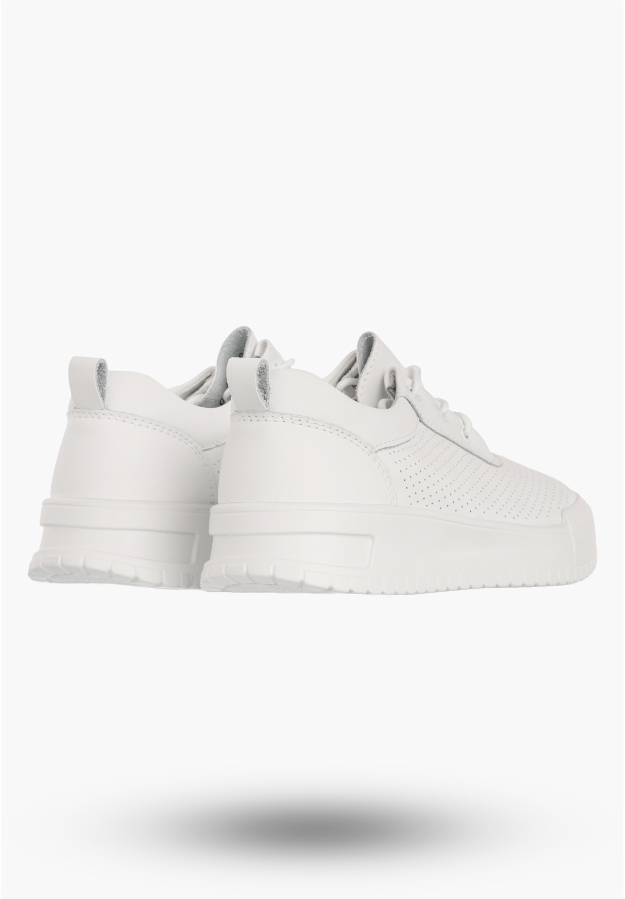 Sneakersy Damskie Skórzane Buty Ażurowe Półbuty Casual Białe Goodin