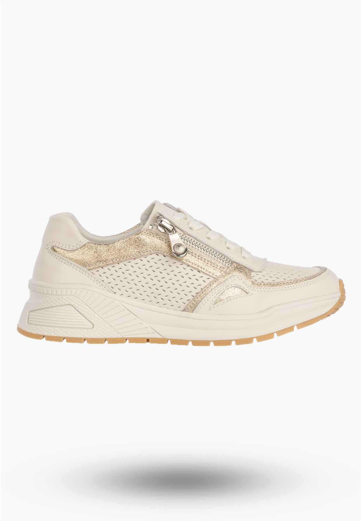 Sneakersy Damskie Skórzane Buty Sportowe Półbuty Casual Beżowe Goodin