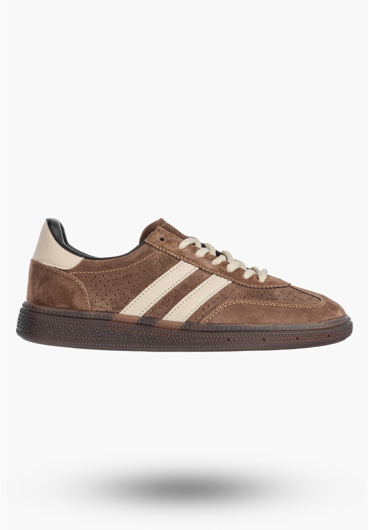 Sneakersy Damskie Skórzane Buty Sportowe Zamszowe Brązowe