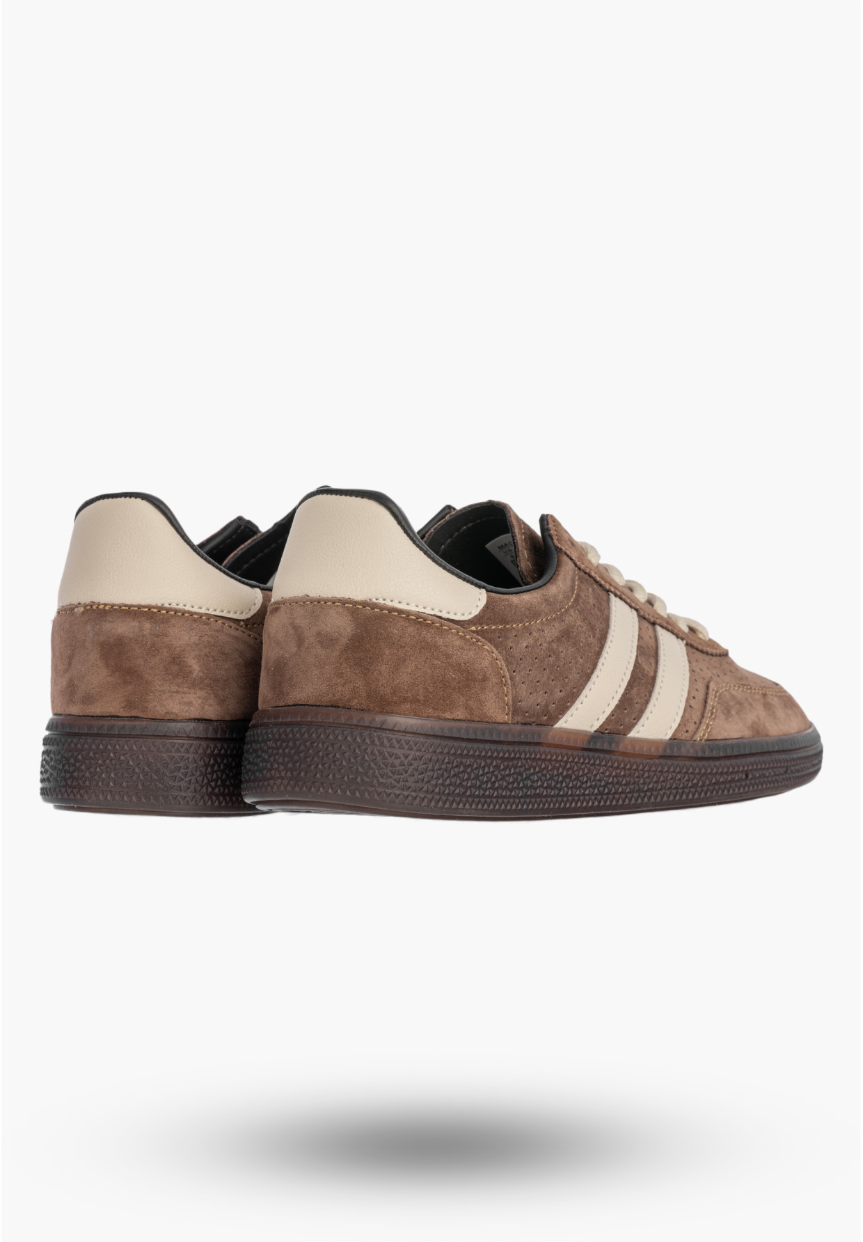 Sneakersy Damskie Skórzane Buty Sportowe Zamszowe Brązowe