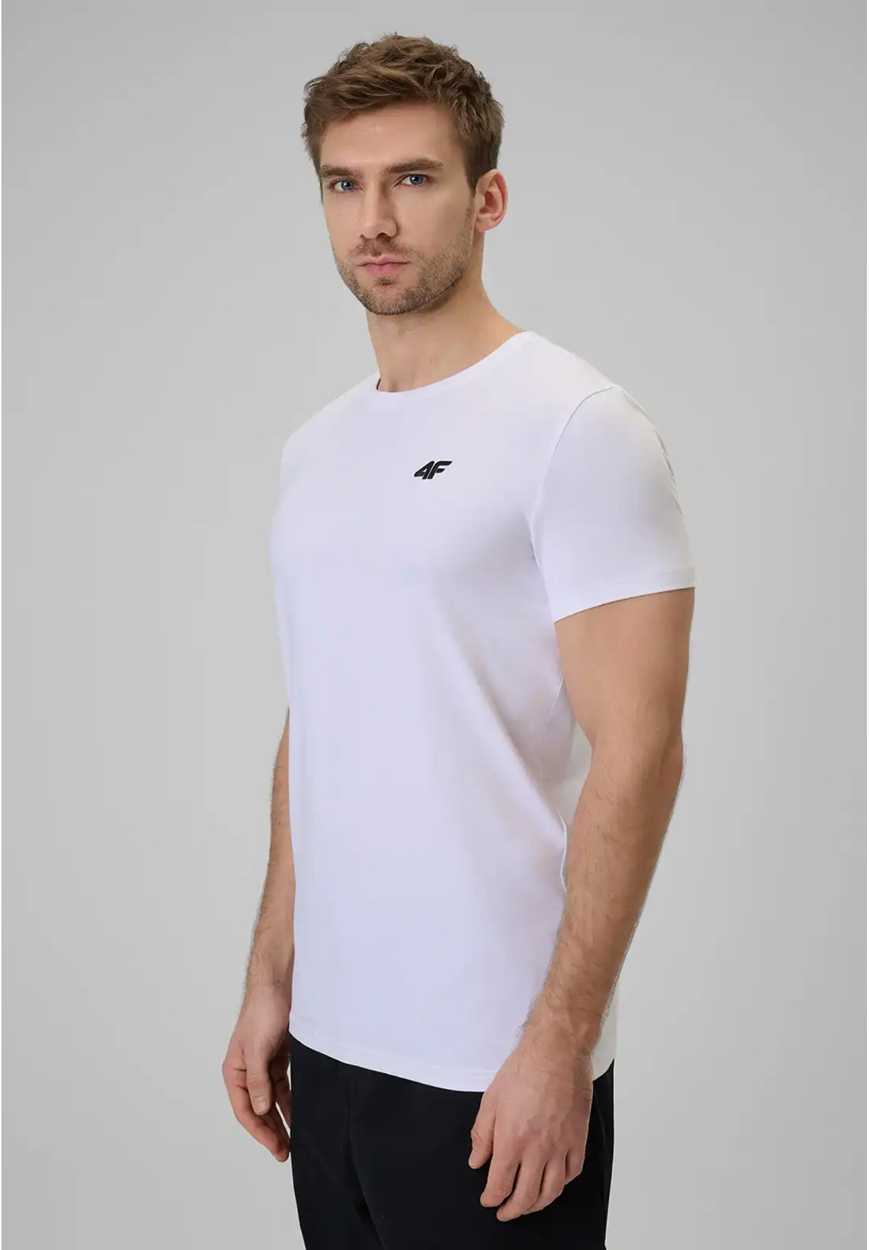 Koszulka Męska 4F T-shirt Basic Regular Biały 4FWMM00TTSHM3340