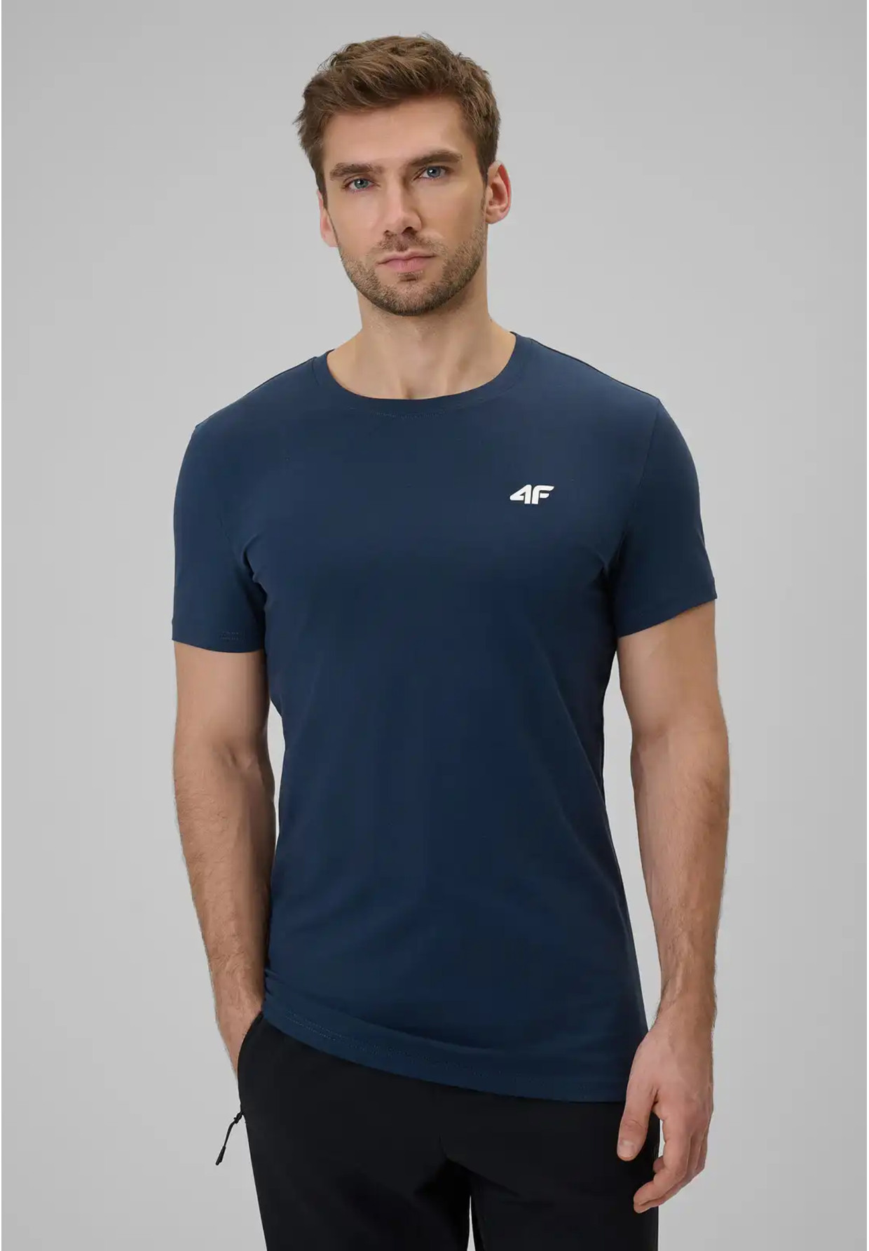 Koszulka Męska 4F T-shirt Basic Regular Granatowa 4FWMM00TTSHM3340