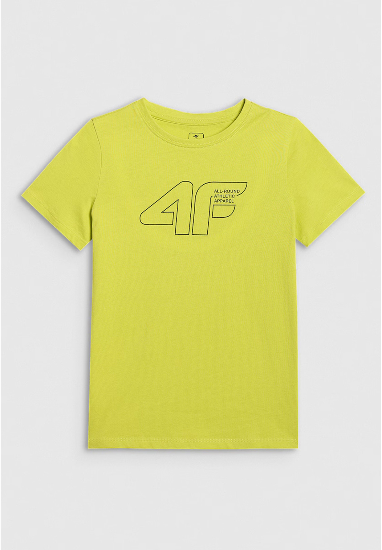 Koszulka Chłopięca 4F T-shirt Z Logo Ciemny Limonkowy 4FJWAW25TTSHM2417