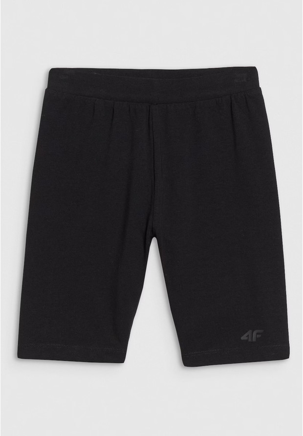 Legginsy Dziewczęce 4F Kolarki Bawełniane Spodenki Czarne 4FJWSS25TSTIF014