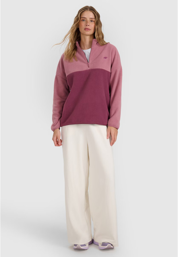Polar Damski 4F Bluza Ze Stójką Regular Różowy 4FWAW25TFLEF421