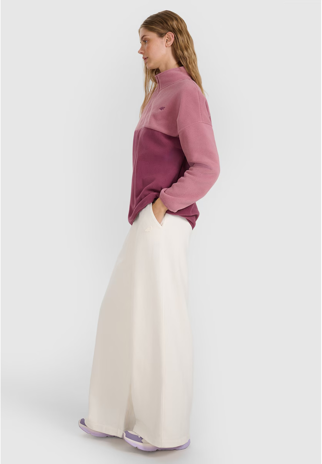 Polar Damski 4F Bluza Ze Stójką Regular Różowy 4FWAW25TFLEF421