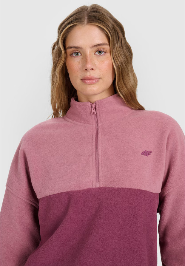 Polar Damski 4F Bluza Ze Stójką Regular Różowy 4FWAW25TFLEF421