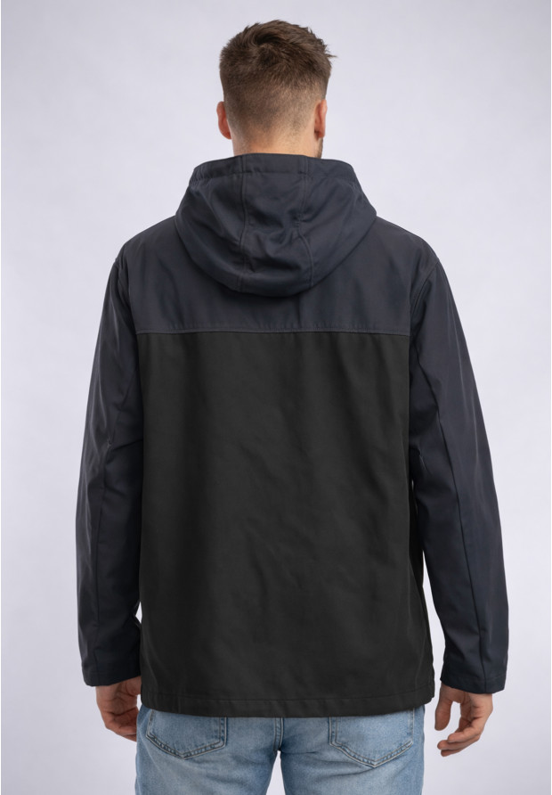Kurtka Męska ZARA Softshell Przejściowa Z Kapturem Granatowa ZARA