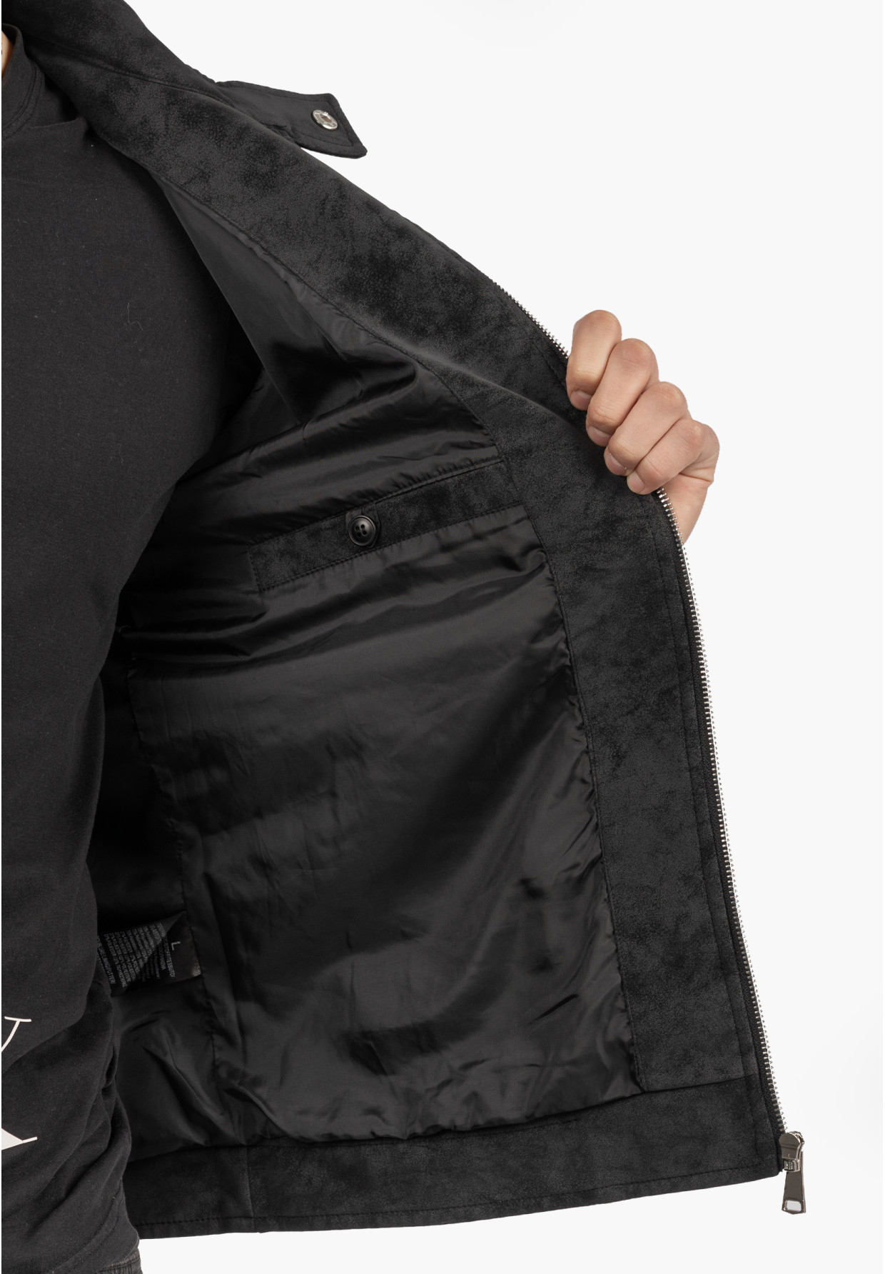 Kurtka Męska Ramoneska Ekoskóra Biker Elegancka ze stójką Czarna KYMAXX