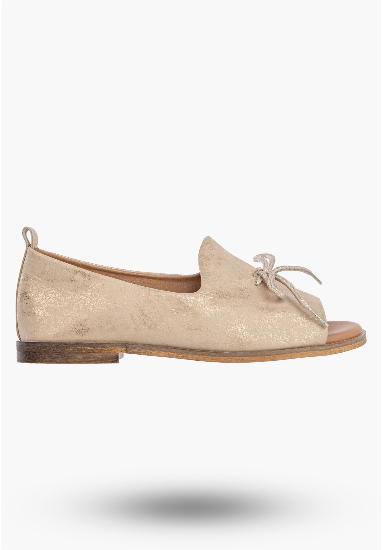 Półbuty Damskie Skórzane Wsuwane Eleganckie Buty Letnie Złote Potocki 26-12824GD