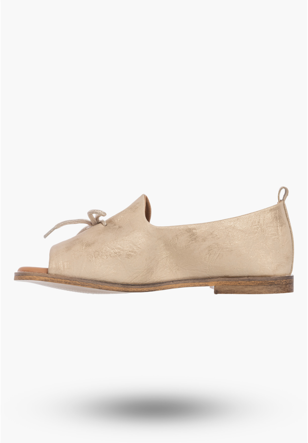 Półbuty Damskie Skórzane Wsuwane Eleganckie Buty Letnie Złote Potocki 26-12824GD