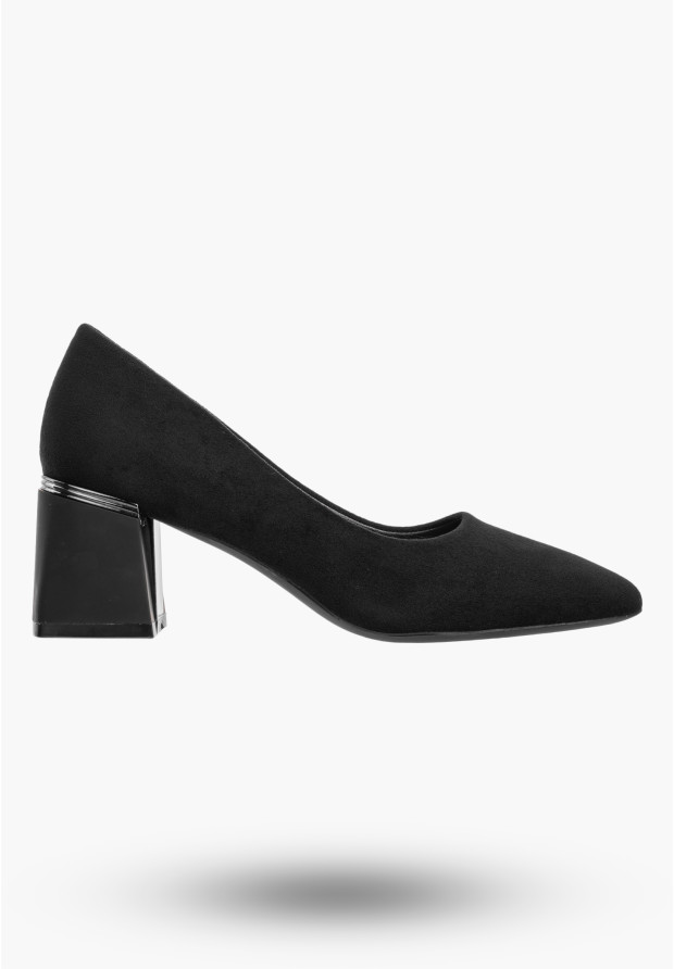 Czółenka Damskie Eleganckie Buty Na Słupku Klasyczne Czarne