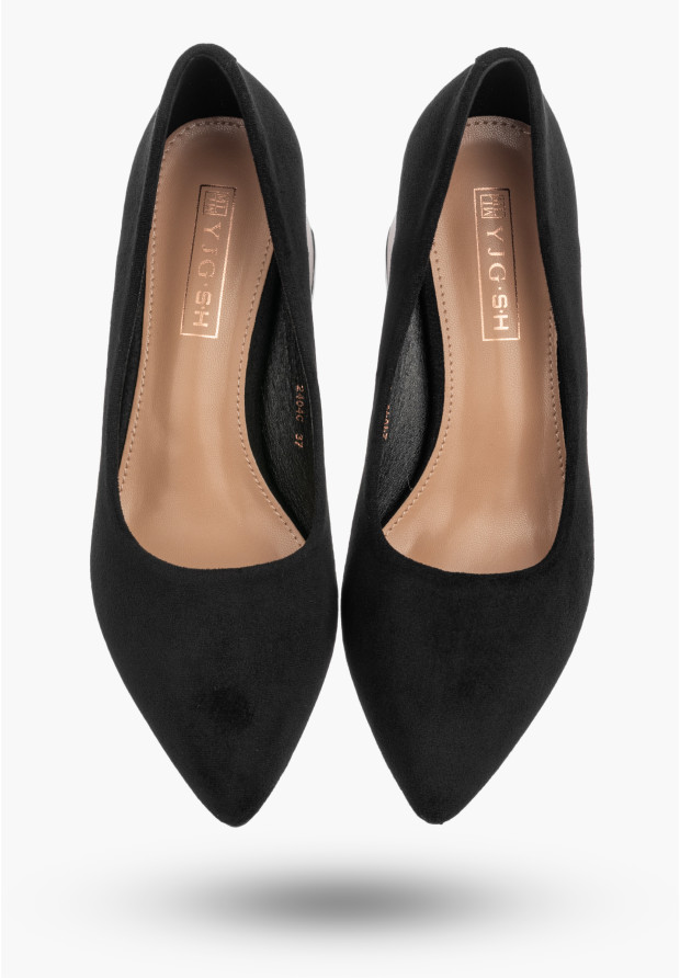 Czółenka Damskie Eleganckie Buty Na Słupku Klasyczne Czarne