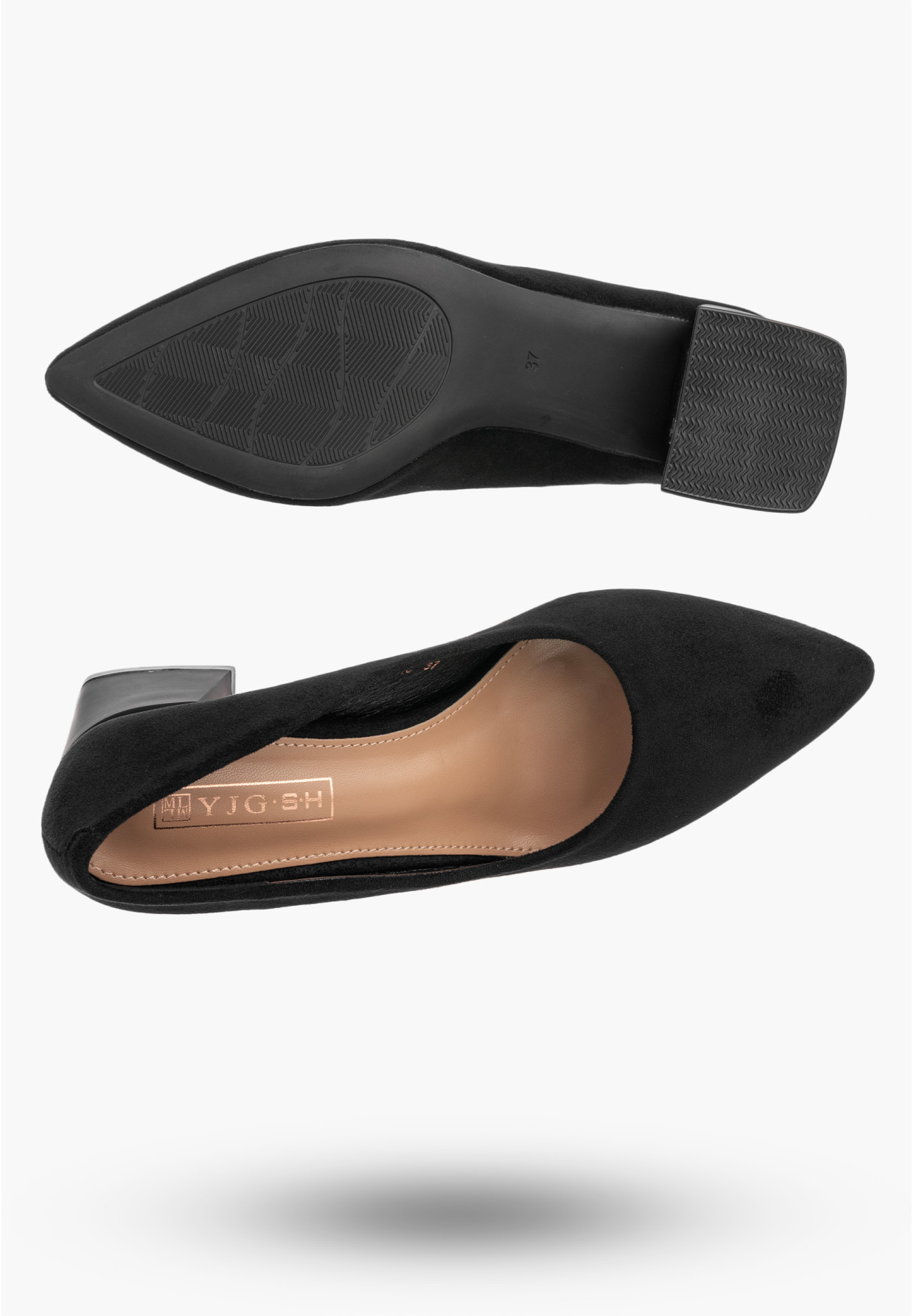 Czółenka Damskie Eleganckie Buty Na Słupku Klasyczne Czarne