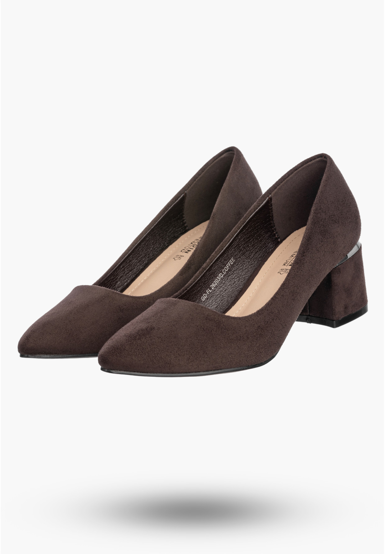 Czółenka Damskie Eleganckie Buty Na Słupku Klasyczne Modne Brązowe GOODIN