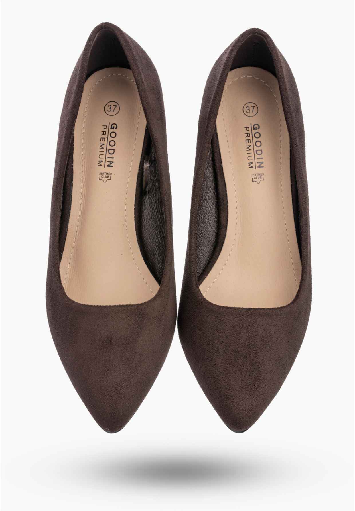Czółenka Damskie Eleganckie Buty Na Słupku Klasyczne Modne Brązowe GOODIN