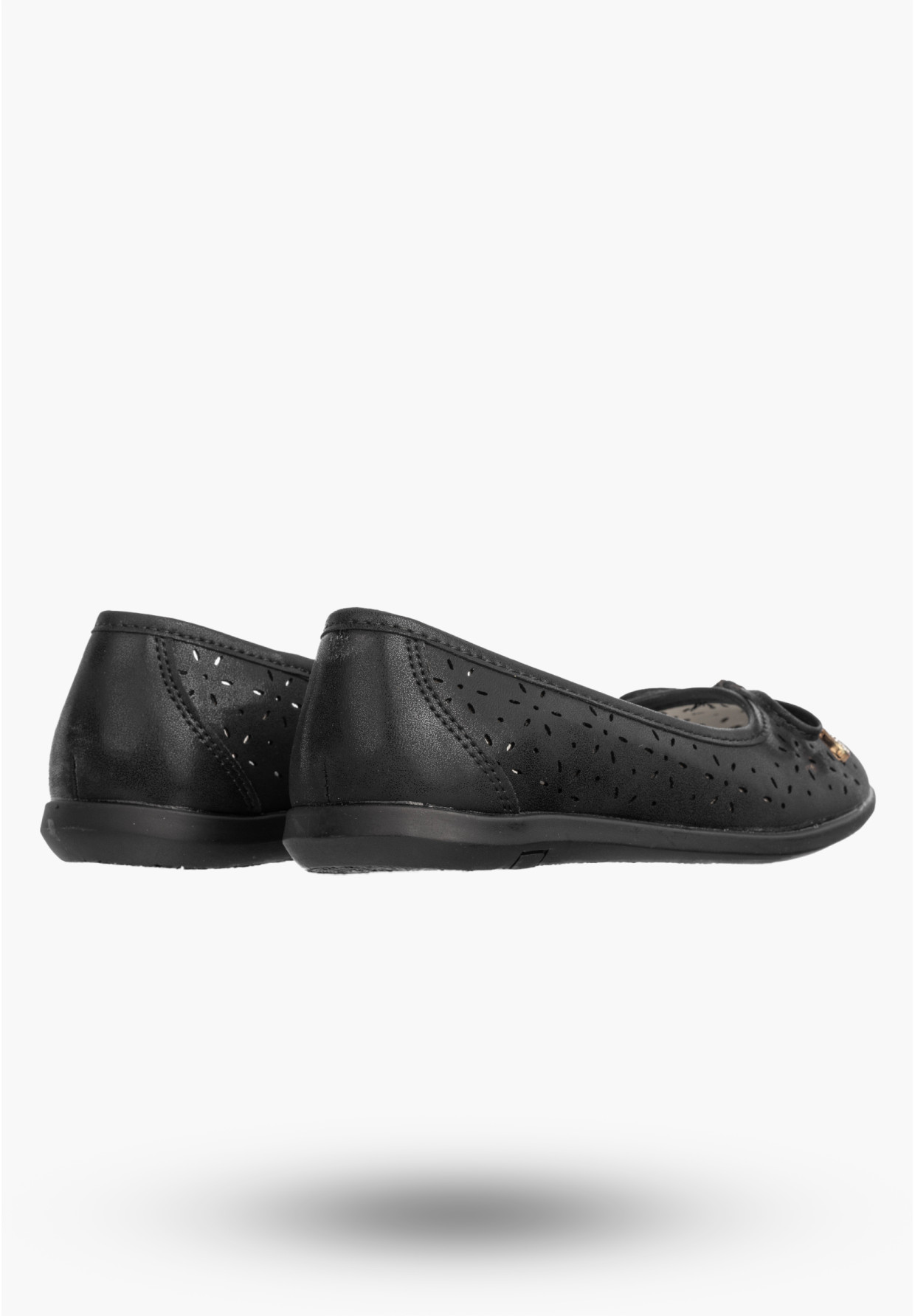 Baleriny Dziewczęce Buty Eleganckie Lekkie Skórzana Wkładka Czarne APAWWA T1235P
