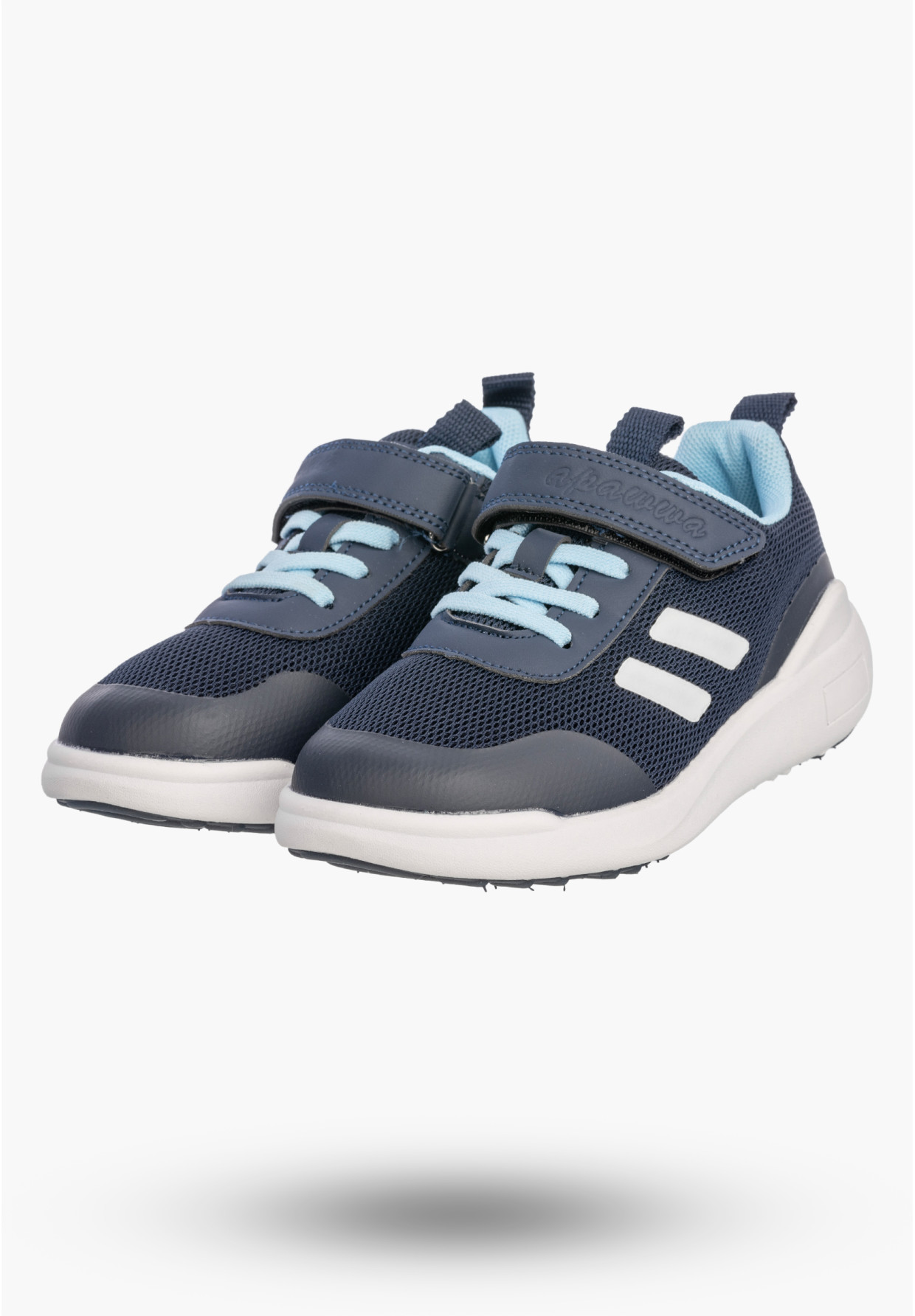 Sneakersy Dziecięce Buty Na Rzepy Sportowe Lekkie Granatowe Apawwa N5057P