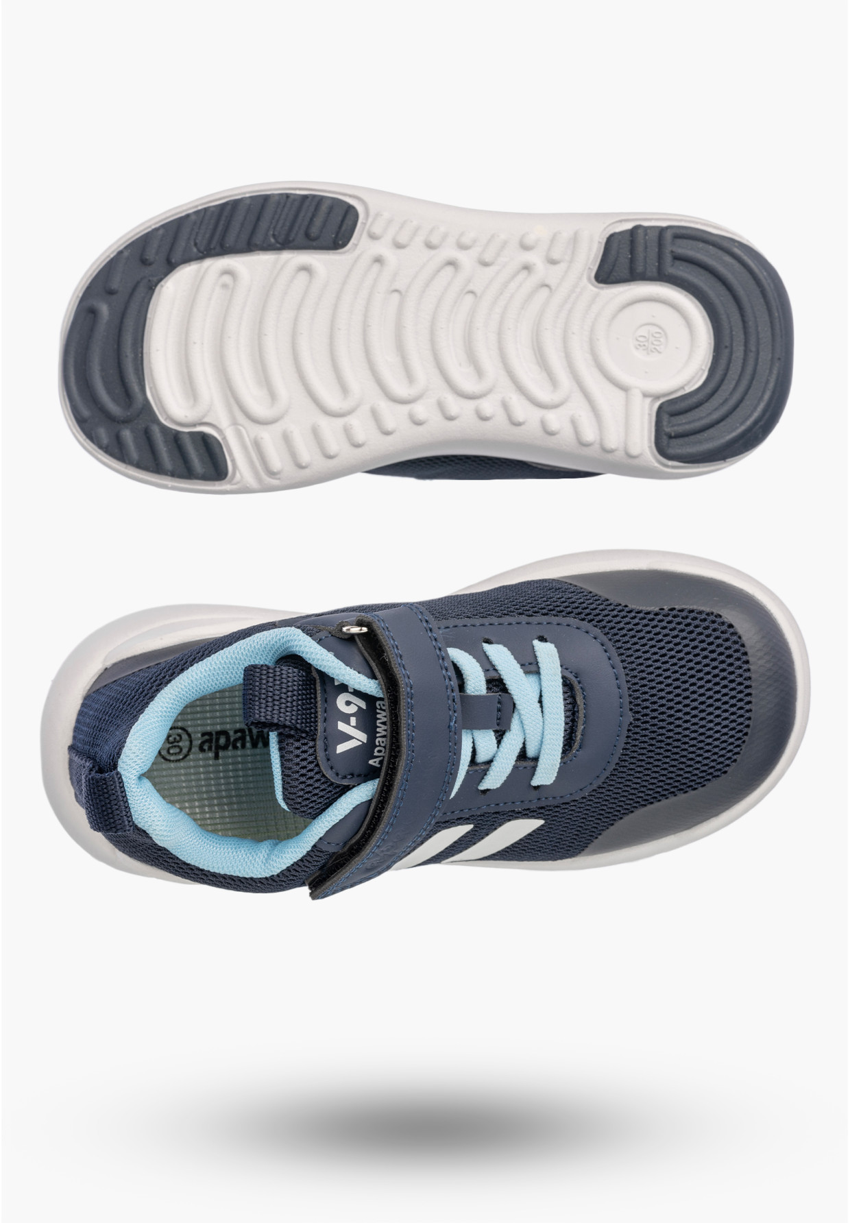 Sneakersy Dziecięce Buty Na Rzepy Sportowe Lekkie Granatowe Apawwa N5057P