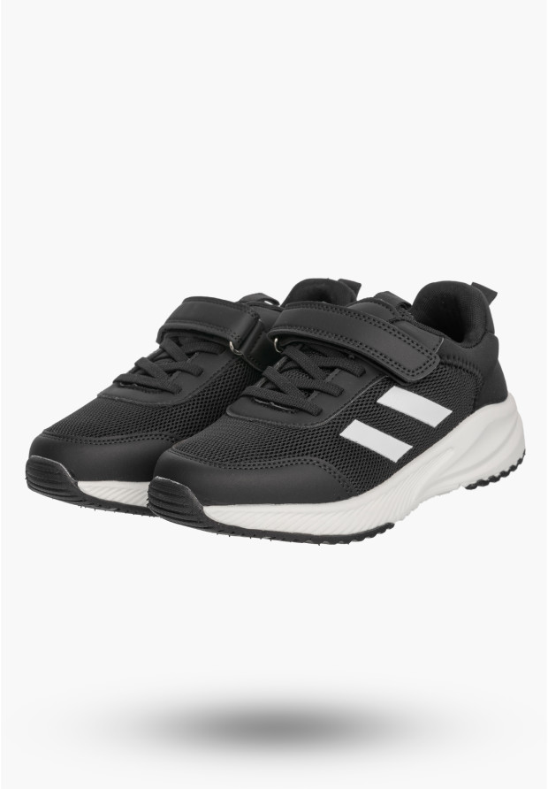 Sneakersy Dziecięce Buty Na Rzepy Sportowe Lekkie Czarne Apawwa ABC005DP