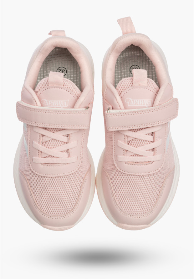 Sneakersy Dziecięce Buty Na Rzepy Sportowe Lekkie Różowe Apawwa ABC005DP