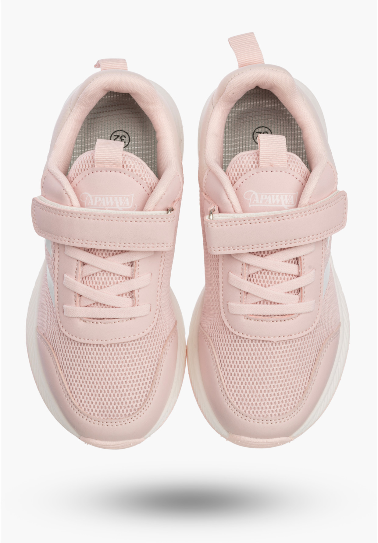 Sneakersy Dziecięce Buty Na Rzepy Sportowe Lekkie Różowe Apawwa ABC005DP