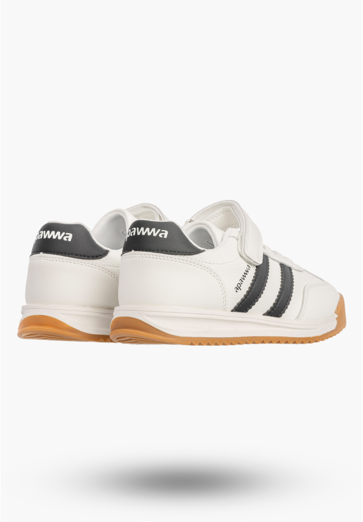 Sneakersy Dziecięce Ekoskóra Buty Na Rzepy Sportowe Skórzana Wkładka Białe Apawwa ABC4674R