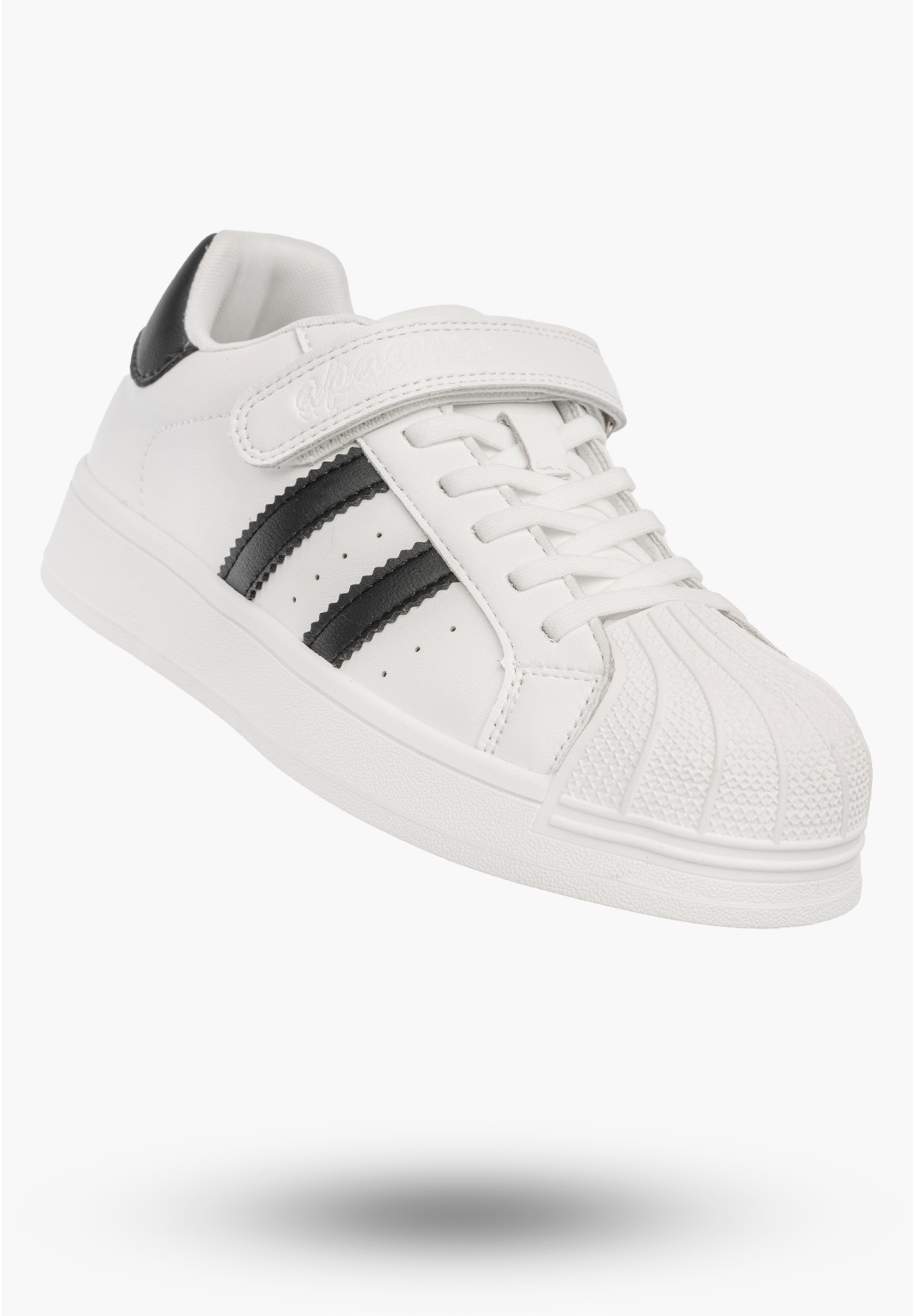 Sneakersy Dziecięce Ekoskóra Buty Na Rzepy Sportowe Modne Białe Apawwa ABC1793R