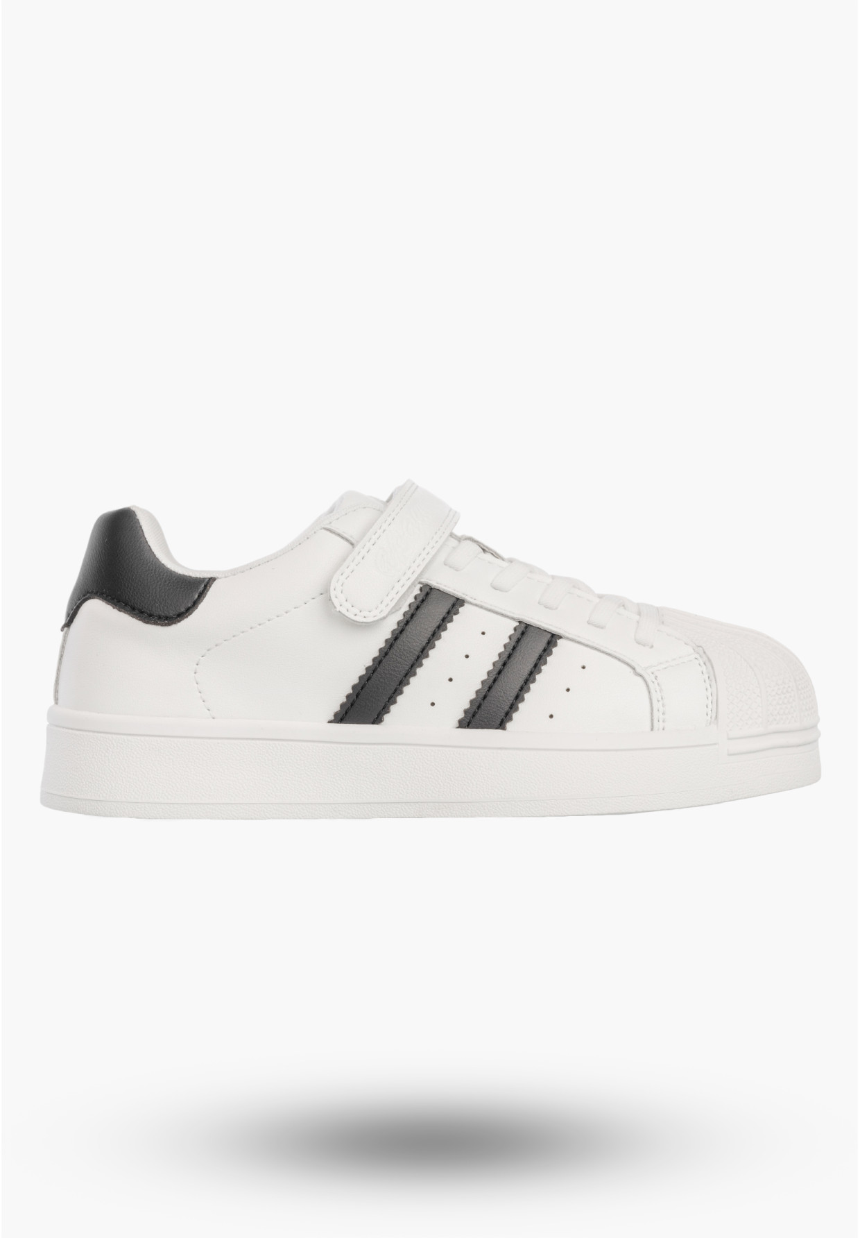 Sneakersy Dziecięce Ekoskóra Buty Na Rzepy Sportowe Modne Białe Apawwa ABC1793R