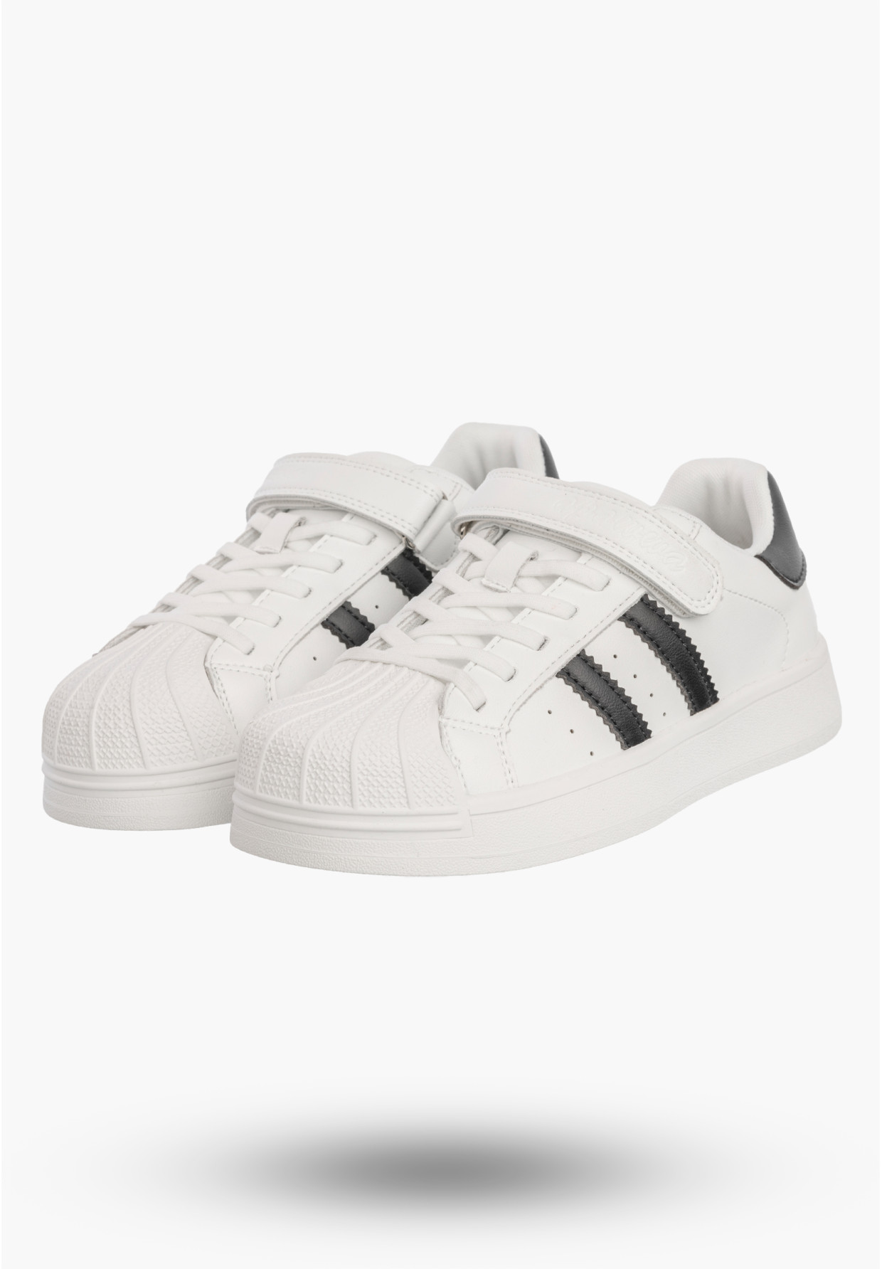 Sneakersy Dziecięce Ekoskóra Buty Na Rzepy Sportowe Modne Białe Apawwa ABC1793R