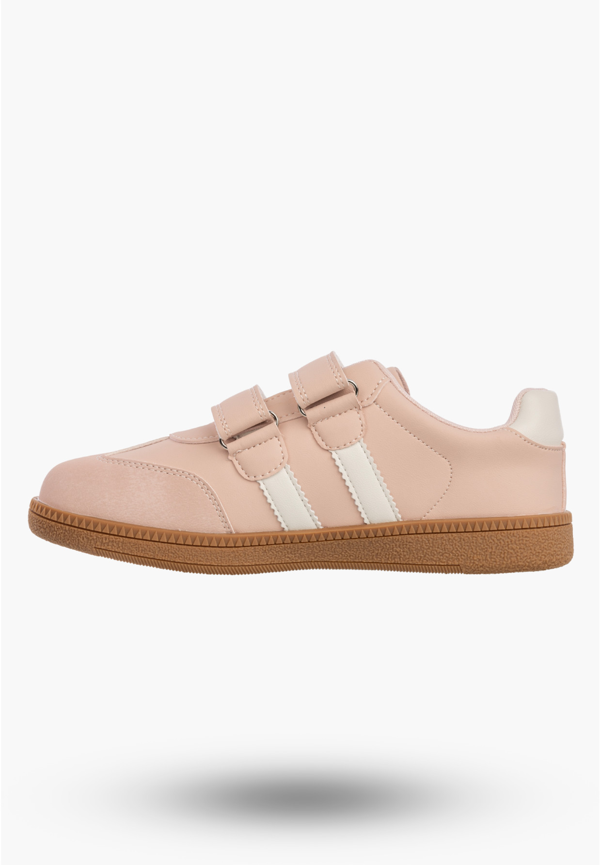Sneakersy Dziecięce Buty Na Rzepy Sportowe Skórzana Wkładka Modne Różowe Apawwa ABC0353P