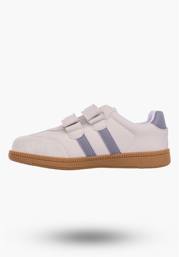 Sneakersy Dziecięce Buty Na Rzepy Sportowe Skórzana Wkładka Modne Fioletowe Apawwa ABC0352P
