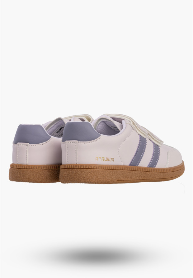 Sneakersy Dziecięce Buty Na Rzepy Sportowe Skórzana Wkładka Modne Fioletowe Apawwa ABC0352P