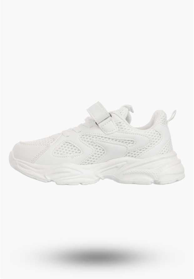 Sneakersy Dziecięce Buty Na Rzepy Sportowe Gruba Podeszwa Białe Apawwa V298