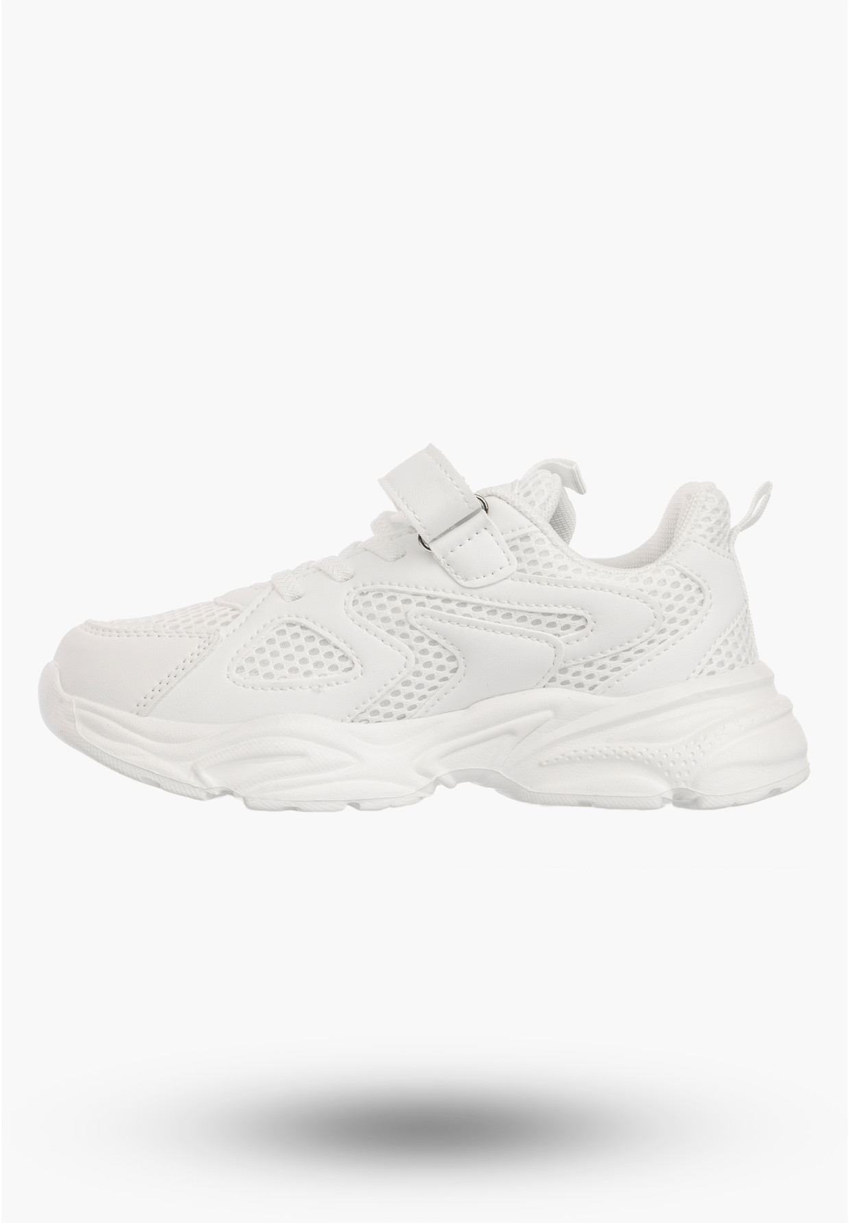 Sneakersy Dziecięce Buty Na Rzepy Sportowe Gruba Podeszwa Białe Apawwa V298