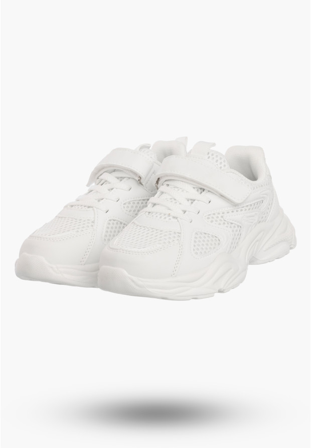 Sneakersy Dziecięce Buty Na Rzepy Sportowe Gruba Podeszwa Białe Apawwa V298