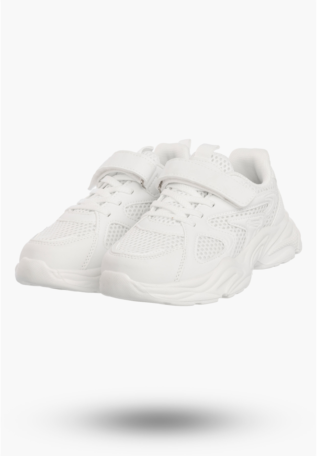 Sneakersy Dziecięce Buty Na Rzepy Sportowe Gruba Podeszwa Białe Apawwa V298