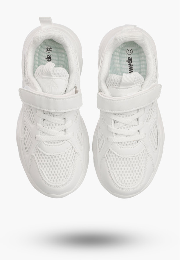 Sneakersy Dziecięce Buty Na Rzepy Sportowe Gruba Podeszwa Białe Apawwa V298