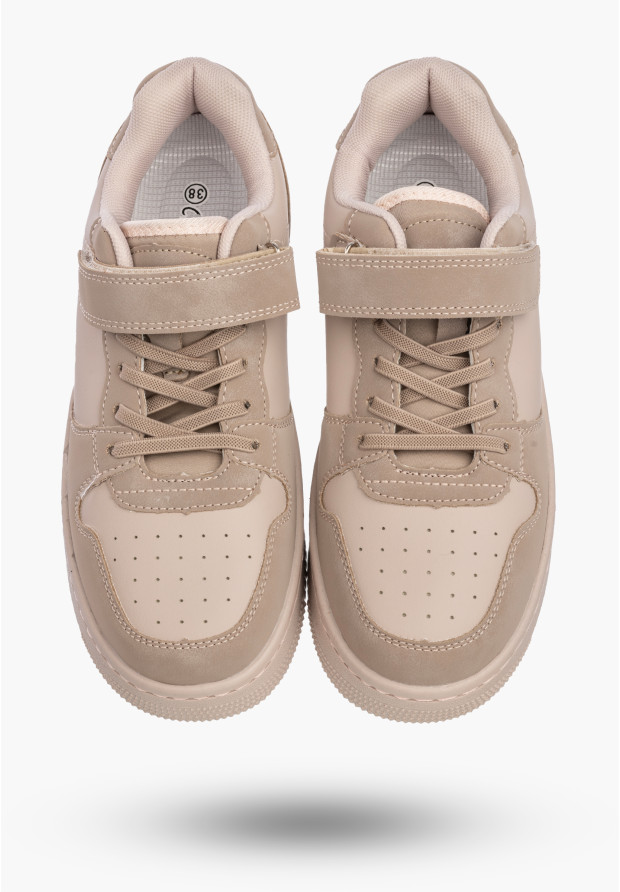 Sneakersy Dziewczęce Damskie Ekoskóra Buty Na Rzepy Sportowe Różowe Cllibee