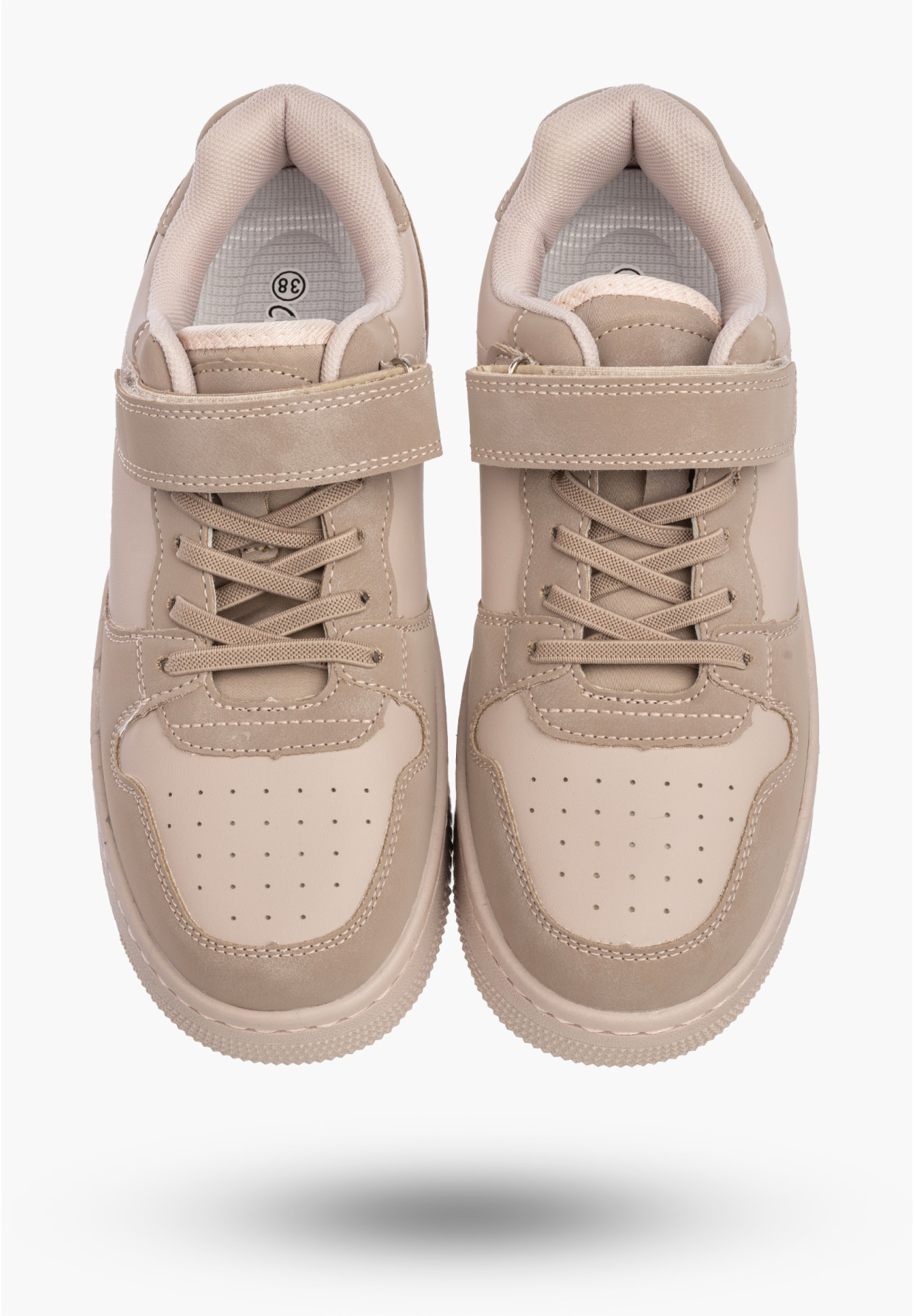 Sneakersy Dziewczęce Damskie Ekoskóra Buty Na Rzepy Sportowe Różowe Cllibee